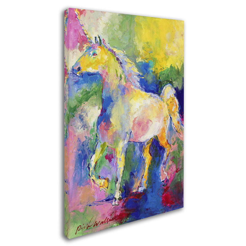 « licorne », impression sur toile, H 19 po x l 12 po x P 2 po, Toile tendue, Pas de tapis