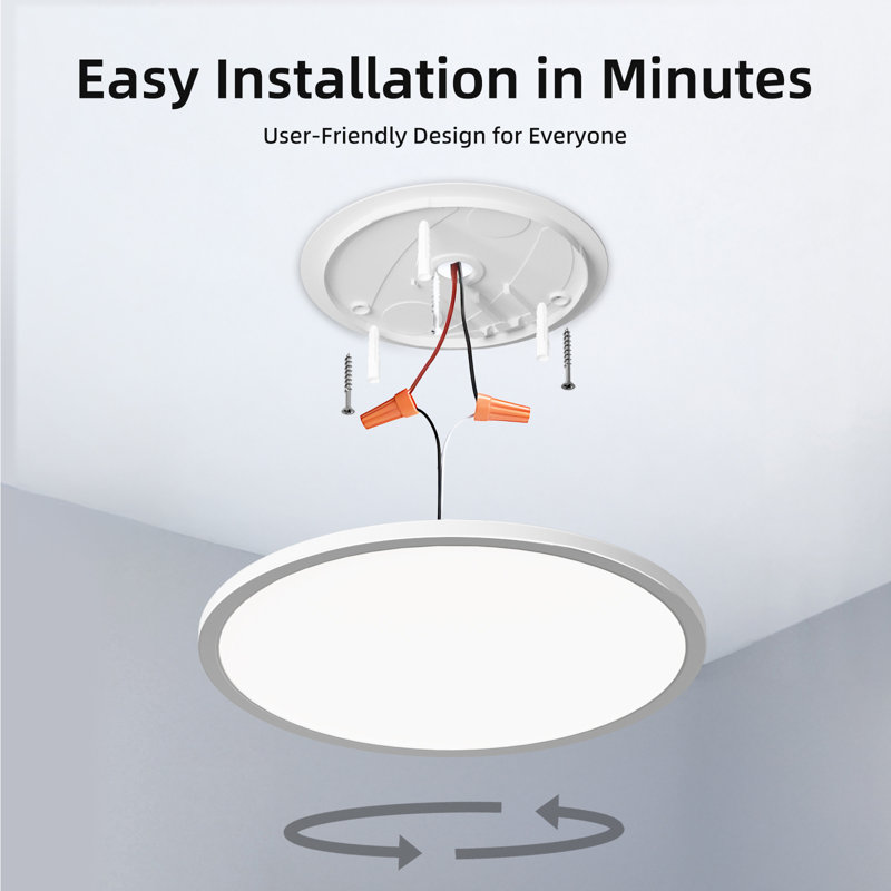 4 Pack 12 Inch LED Flush Mount Ceiling Light Fixture, 2400LM, 5000K Daylight, 24W, Dimmable, Modern Round Light for Kitchen Bedroom Hallway Laundry Room