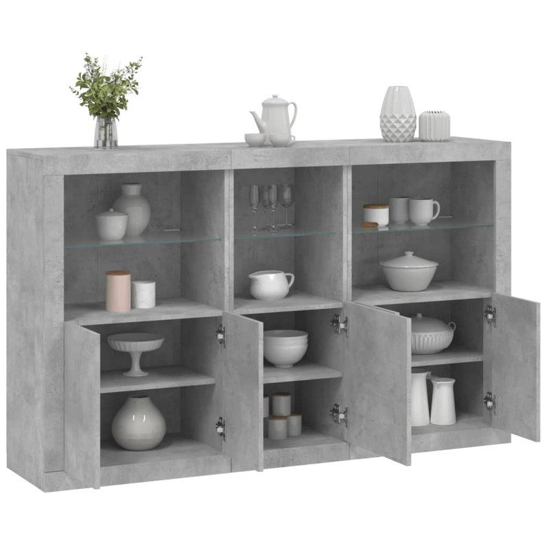Azilda 162cm Sideboard, Concrete Grey