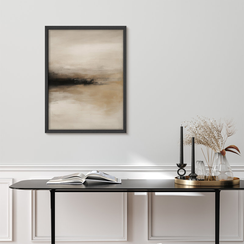 Reproduction d'art encadrée abstraite pour décoration intérieure moderne - 8 po x 10 po, H 10 po x l 8 po, Noir