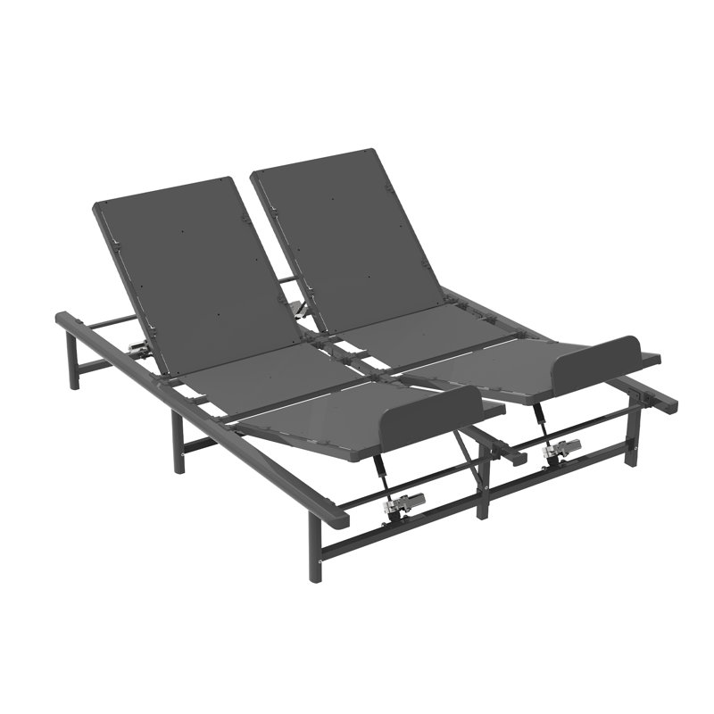 Head Quick Assembly Adjustable Bed Frame with Remote Control, Split Queen