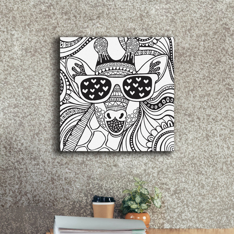 Toile épique «Cool Giraffe» par Hello Angel, H 18 po x l 18 po