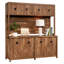 Brun rustique, idéal pour la salle à manger et le bureau - Rangement dissimulé, compatible avec les bureaux assortis, point focal élégant en bois d'ingénierie à utilisation multifonctionnelle, pour la maison, la construction