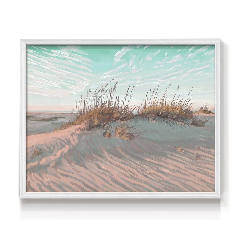 Dunes at Dawn III -Framed Print - Restickable, H 16 po x l 20 po, Blanc