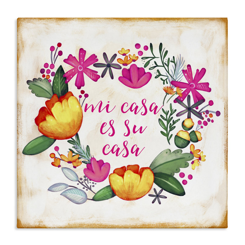 "Mi Casa Es Su Casa", art mural sur toile par Josefina, H 36 po x l 36 po