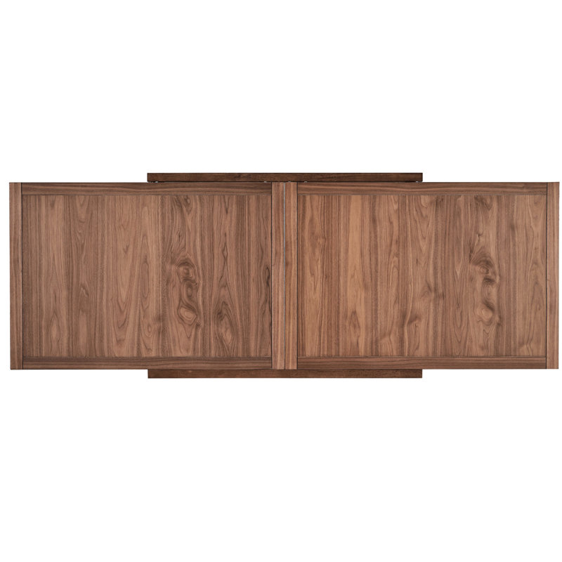 Table extensible avec finition noyer et détails - Hauteur 78,4 cm (30,89 po), hauteur de l'emballage 17,8 cm (7 po)