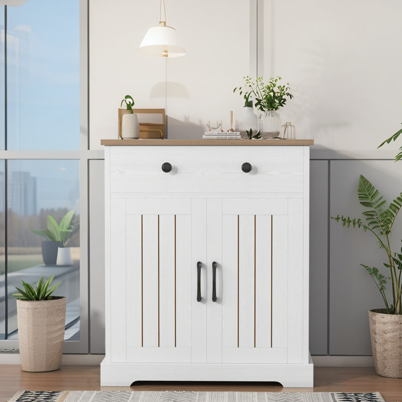 Armoire de plancher de 29 po de largeur, armoire de cuisine moderne avec rangement, tiroirs, 2 portes, buffet de café pour le salon, la salle à manger et la salle de bain