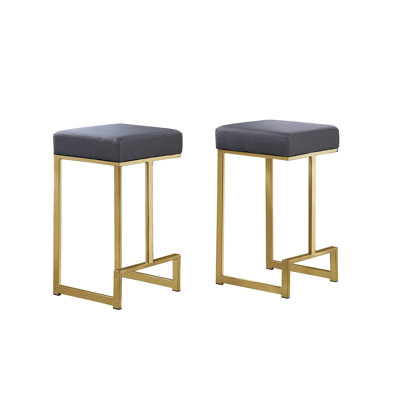 Jochebed Upholstered Counter Stool with Metal Frame