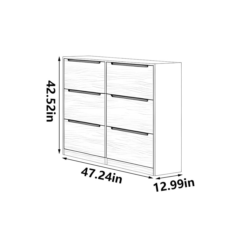 Modern simple furniture storage shoe cabinet, 42.52" H x 47.24" W x 12.99" D