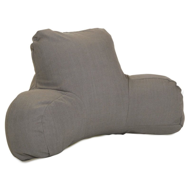 Solid Sherpa Faux Leather Backrest Pillow, Gray