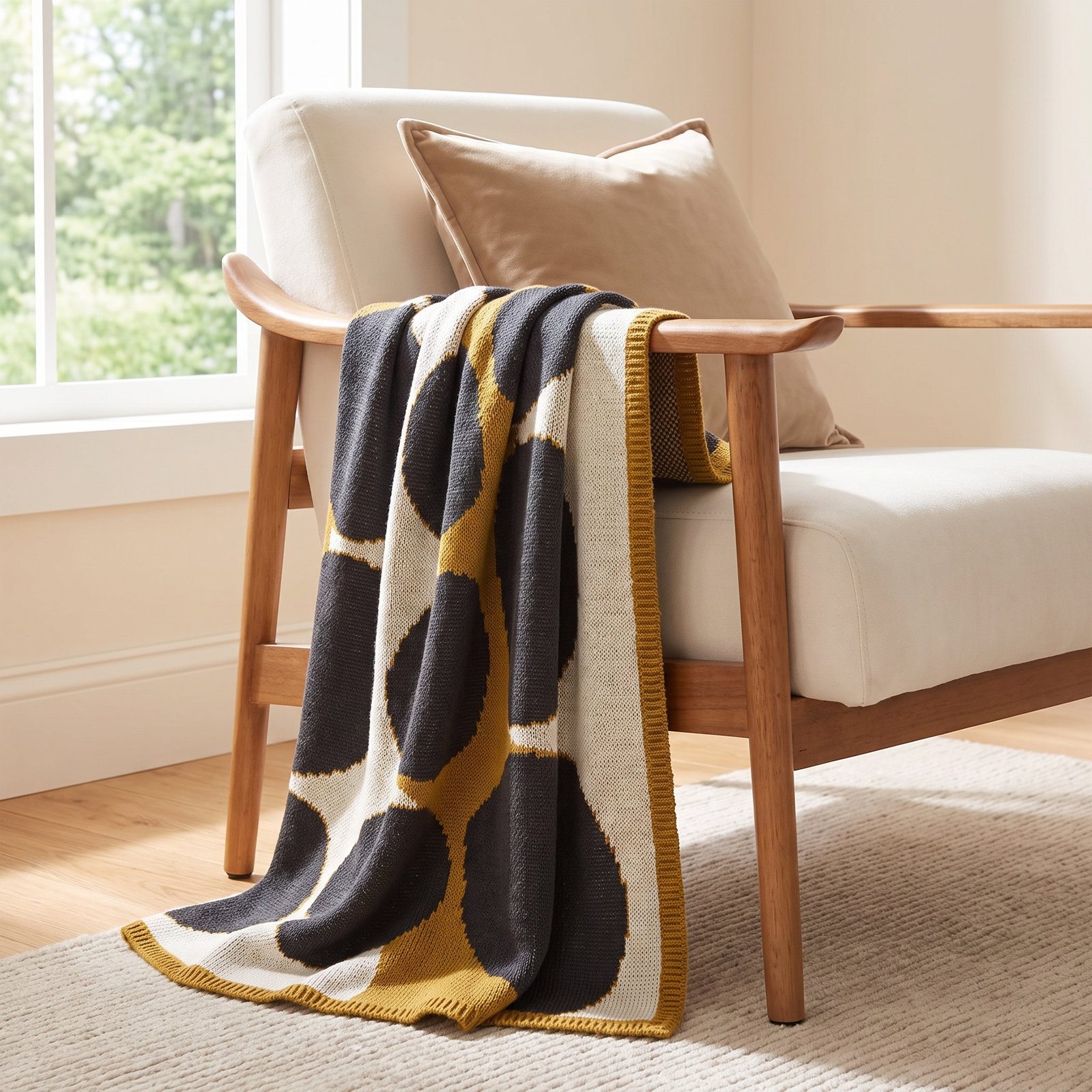 Lima Cotton Blend Knit Throw Blanket, Moss