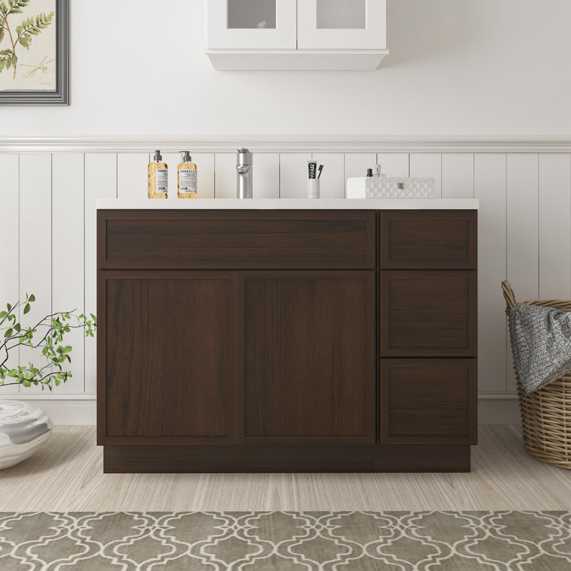 Base de meuble-lavabo simple 45 po seulement, Brun