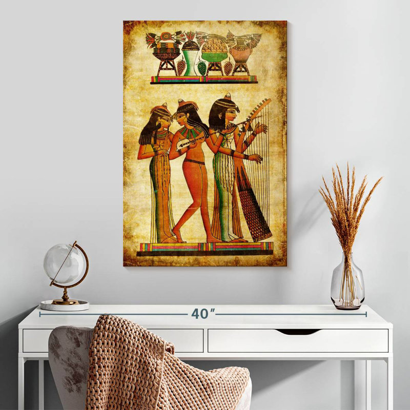 Leisha Ancient Egypt Musicians, 30" H x 20" W