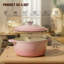 Cocotte en fonte émaillée 4,5 pte avec couvercle et accessoires - Batterie de cuisine rose pour la cuisson, le rôtissage et les ragoûts-120199019-120199020