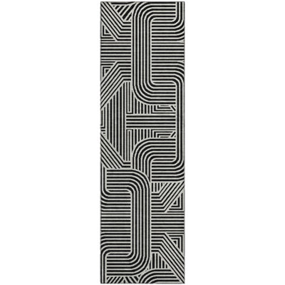 Premium Machine Washable Prisco Black Rug
