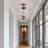Modern 4-Light Semi Flush Mount Ceiling Light With Clear Ribbed Glass Shade Matte Black Finish E12 Base UL ETL Listed For Bedroom Living Room Hallway