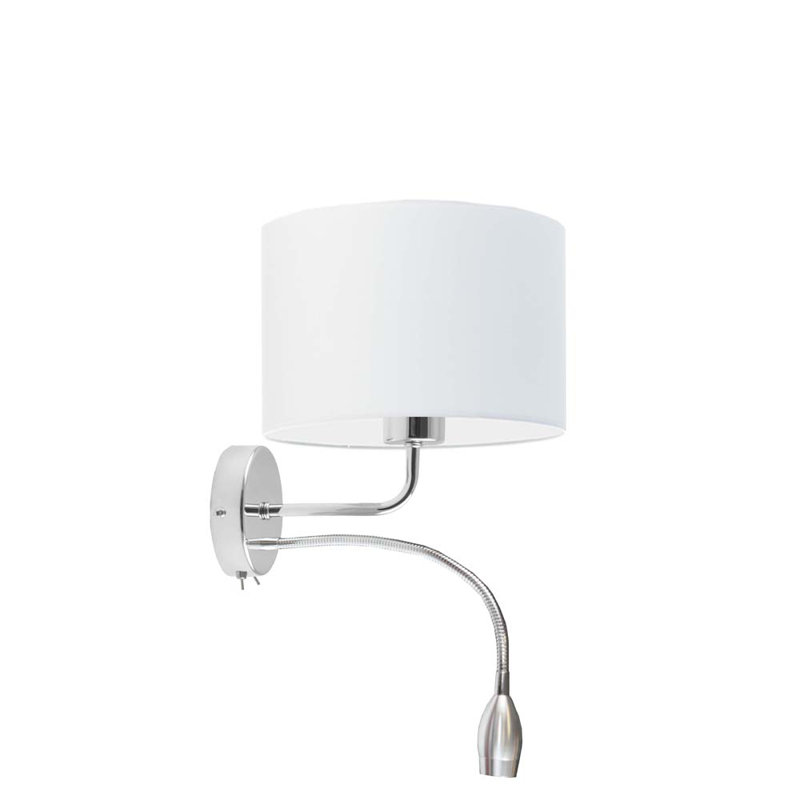 Audery LED Armed Sconce, White, Chrome