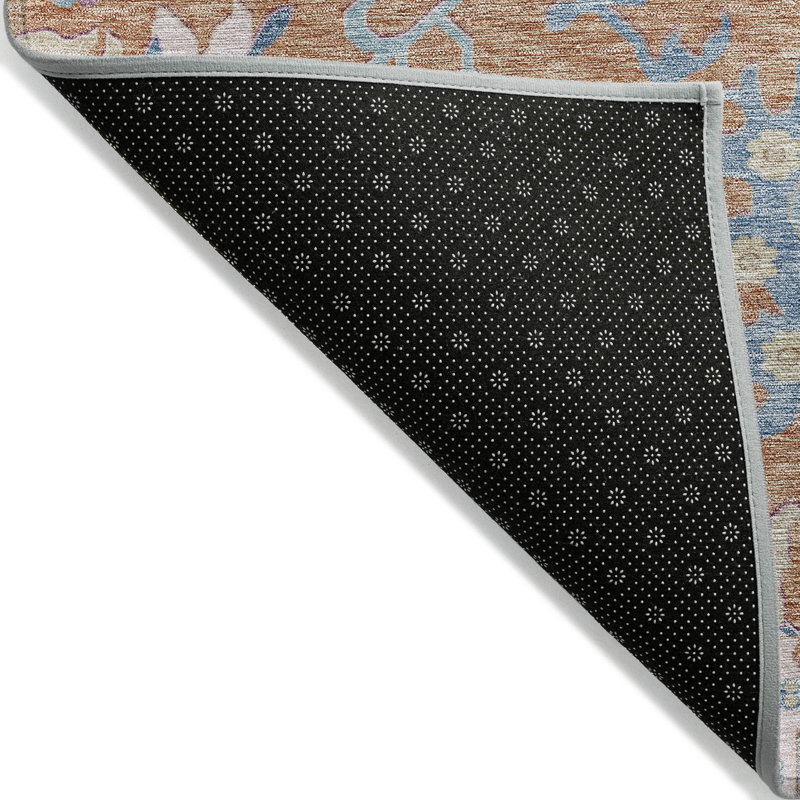Eugene Orange Washable Indoor-Outdoor Rug - , 8' x 10'
