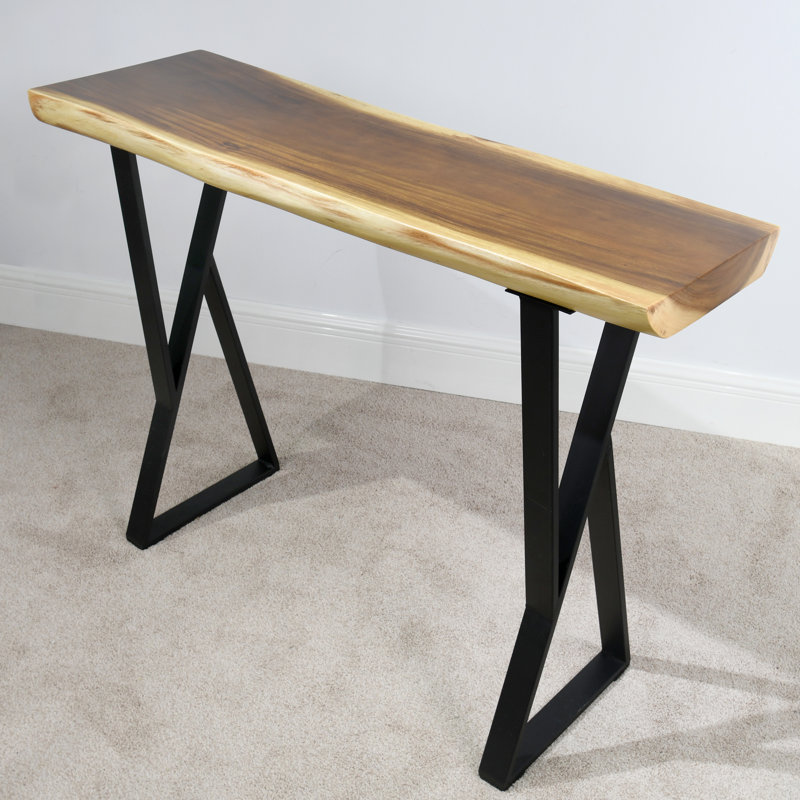 Solid Wood Top Console Table, 86.4cm H x 119.4cm W x 33cm D