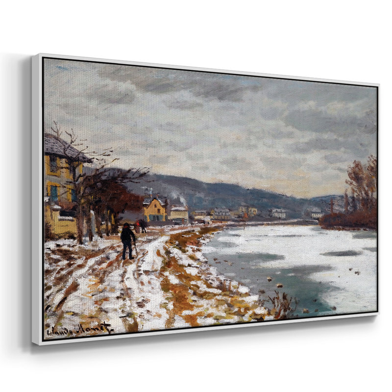 La seine à Bougival, 1869, H 25 po x l 37 po x P 2 po, Toile avec cadre blanc