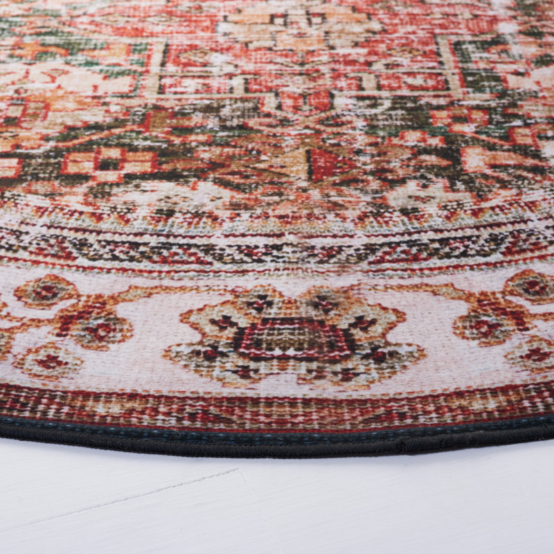 Pashen Performance Machine Washable Oriental Rug, Round 6'