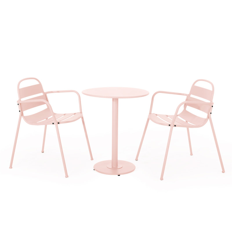 Ensemble bistro Terra Nova - rose clair mat, Rose clair