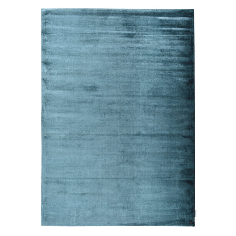 Shine Solid Colour Hand Woven Hand Loomed Teal Area Rug, Rectangle 160 x 230 cm