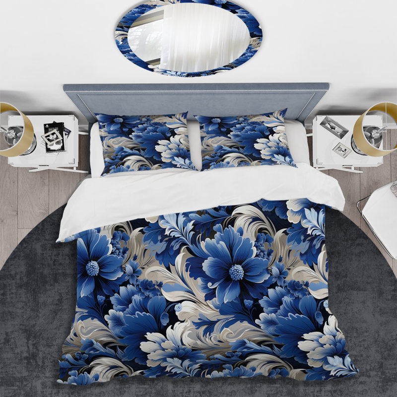 Arton - Floral Duvet Cover Set, Twin Duvet Cover + 1 Standard Sham