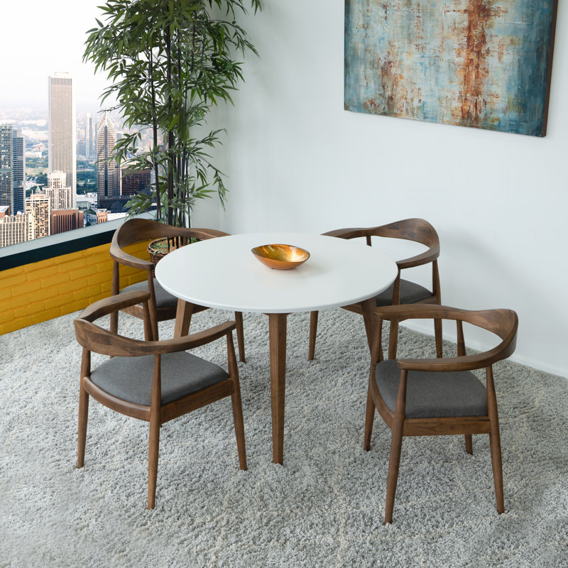 Ensemble repas pour 4 personnes Tindal, Gris, Blanc