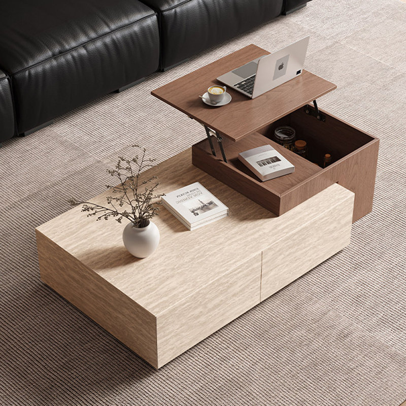 Ensemble de tables basses modernes et multifonctionnelles avec rangement, H 15,35 po x L 55,11 po x l 27,55 po