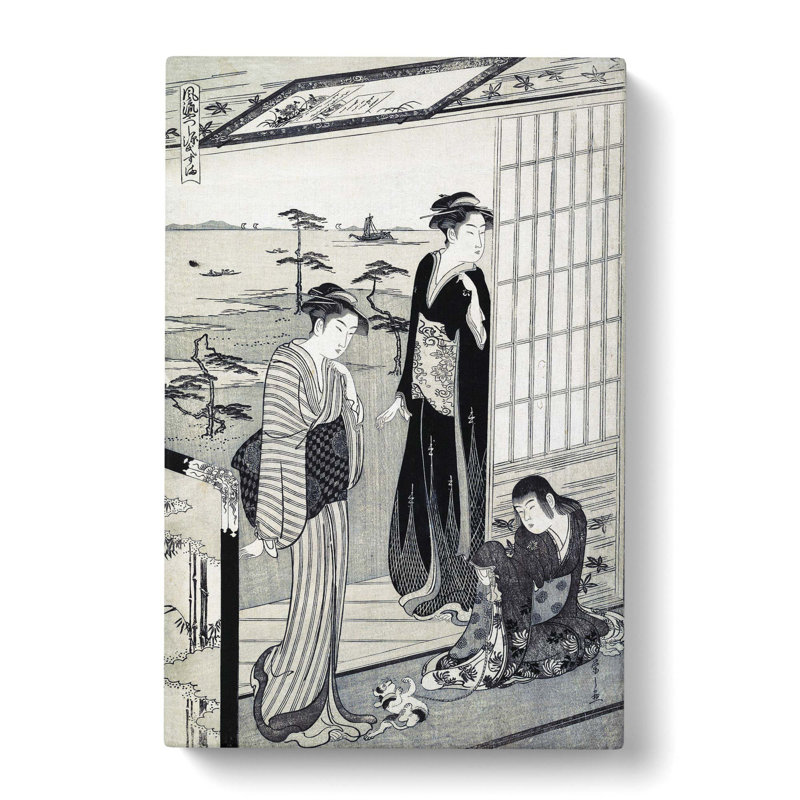 Genji In Exile At Suma by Chobunsai Eishi - Wrapped Canvas Painting, 76cm H x 50cm W x 3cm D