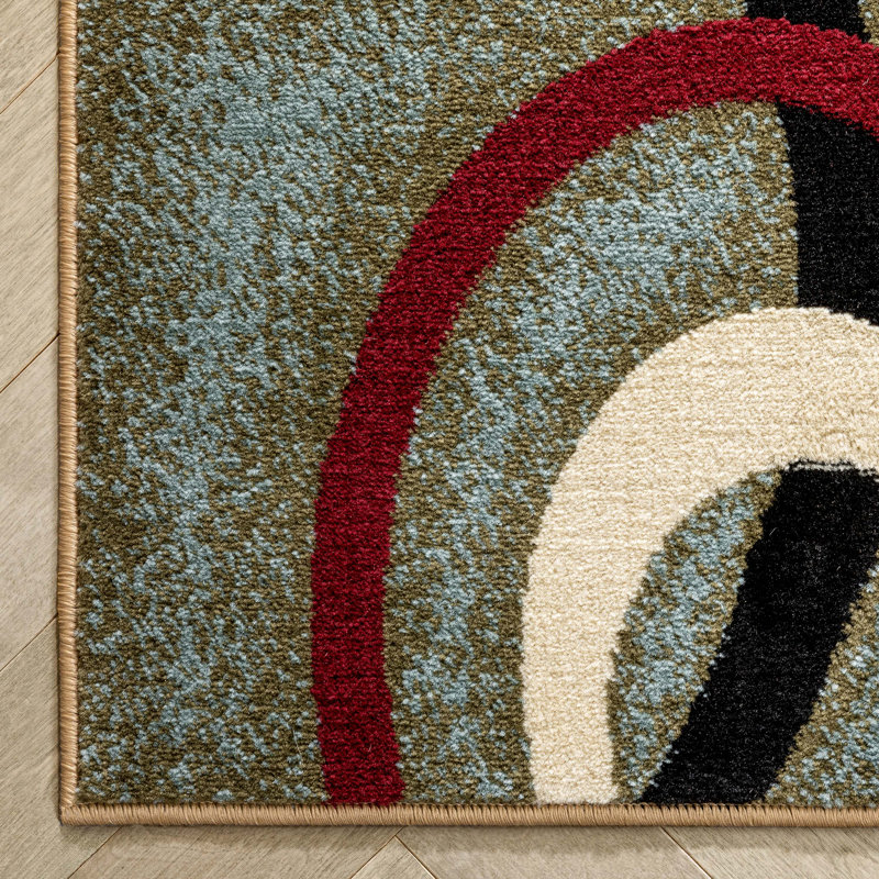 Bellair Arcs & Shapes Ivory Modern Rug, Rectangle 7'10" x 9'10"