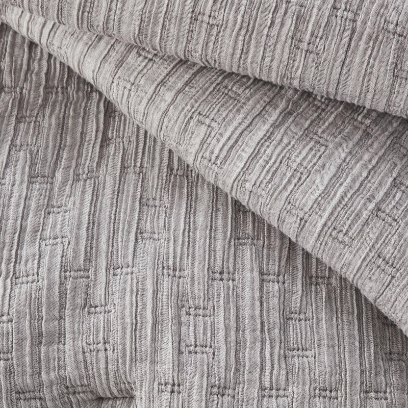 Ensemble de 3 couvre-lits en coton, Gris