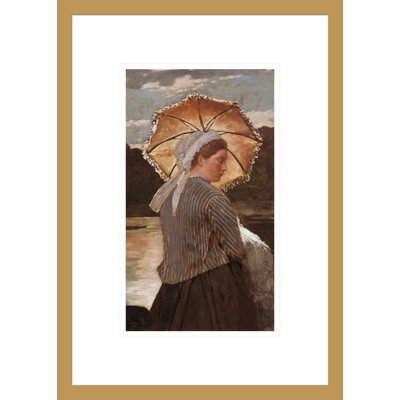 «Woman with Parasol» par Winslow Homer, impression giclée encadrée