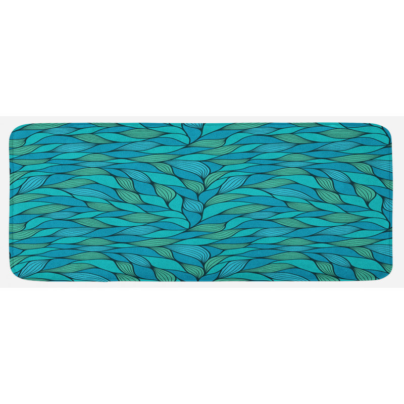 Tapis de cuisine abstrait bleu marine