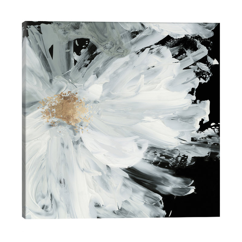 Black Peony by Asia Jensen - Painting on Canvas, 66.04 cm H x 66.04 cm W x 1.91 cm D, Wrapped Canvas