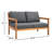 Lanie 53" Eucalyptus Outdoor Loveseat-369343243