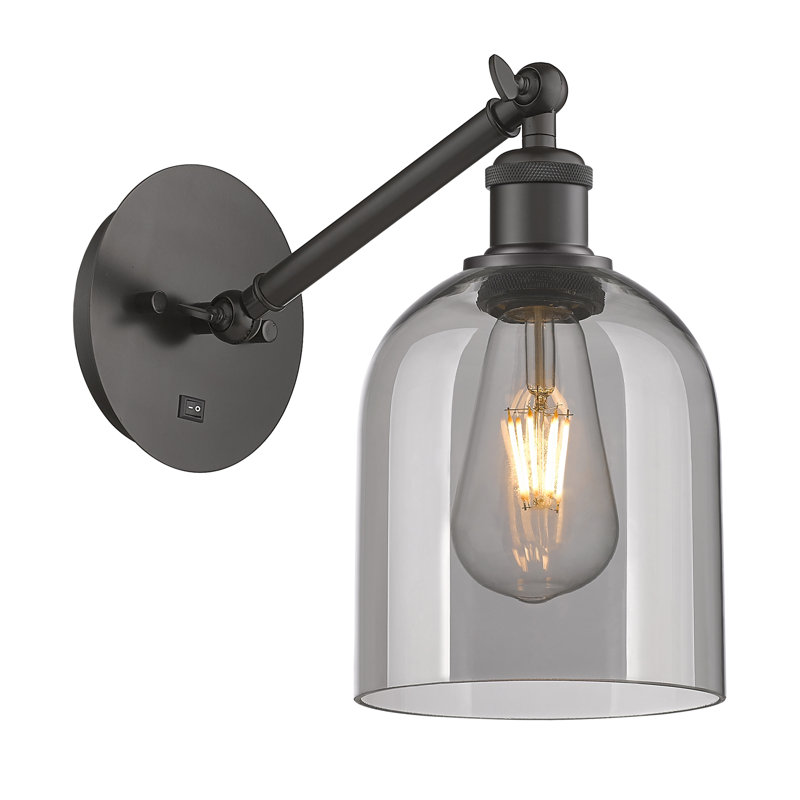 Odaniel Steel Armed Sconce, Light Smoke, Oil Rubbed Bronze