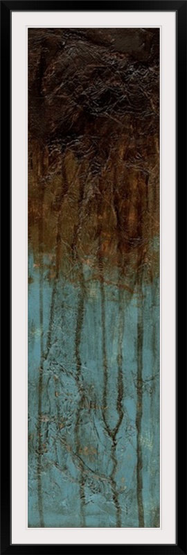 Oxydized Copper IV - impression d'art graphique, H 56 po x l 21 po x P 1 po, Cadre noir
