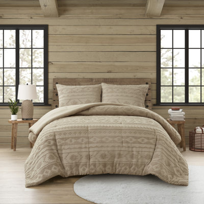 Breckenridge Tan Tufted 3-Piece Full/Queen Comforter Set