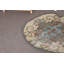 Tapis en laine, tapis de bain, tapis turc, tapis rétro, petits tapis 2,7 x 2,7 pi, tapis bleu