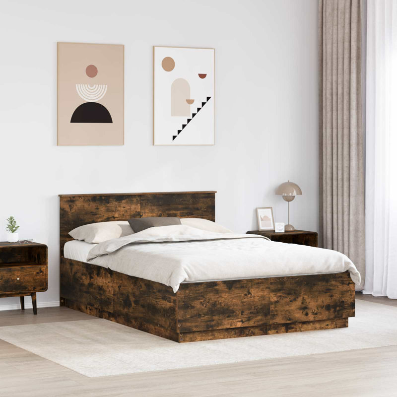 Bed, Kingsize (5'), Smoked Oak