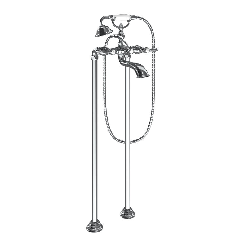 Weymouth Floor Mount Tub Filler Risers, Chrome