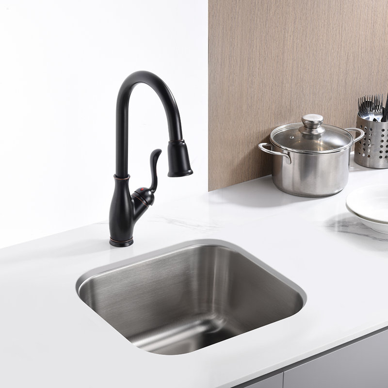 Évier de cuisine encastrable en acier inoxydable, H 9 po x l 18 po x P 16 po, Bol simple
