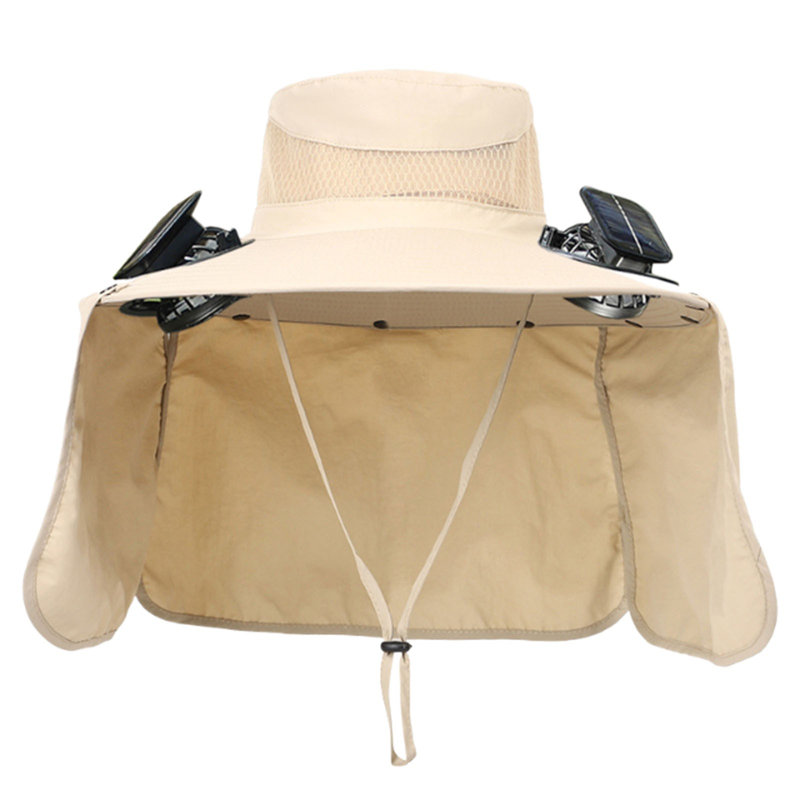 Kbndieu Summer Mosquito Solar Fan, Khaki