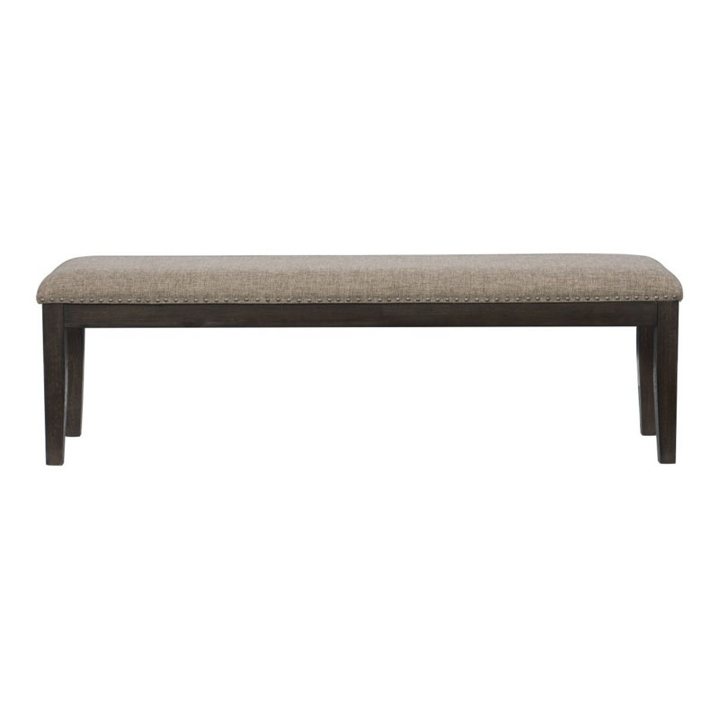 Vanbuskirk Grayish-Brown Linen Upholstered Dining Bench