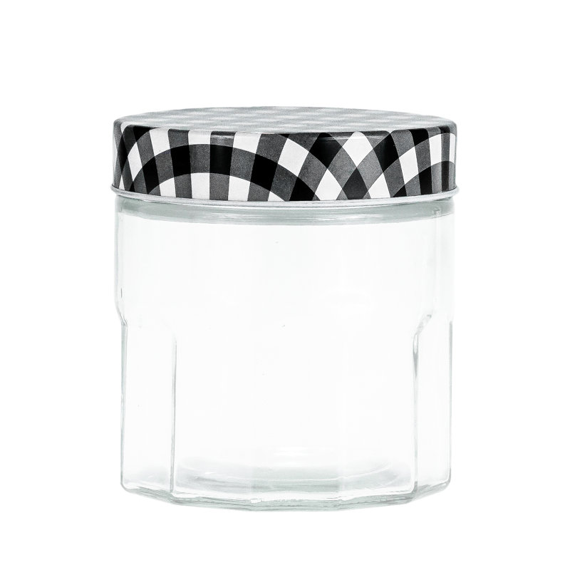 Glass Jar, 7.75" H x 4.5" W x 4.5" D, Black
