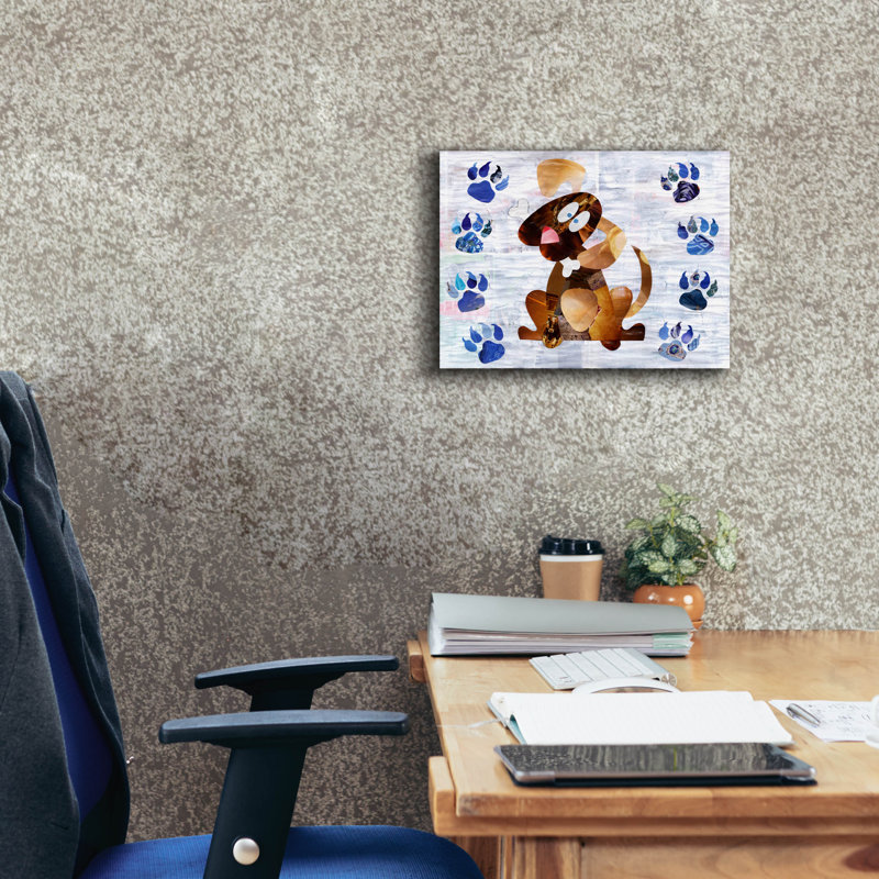 «Puppy» par Artpoptart, art mural sur toile, H 12 po x l 16 po x P 0,75 po
