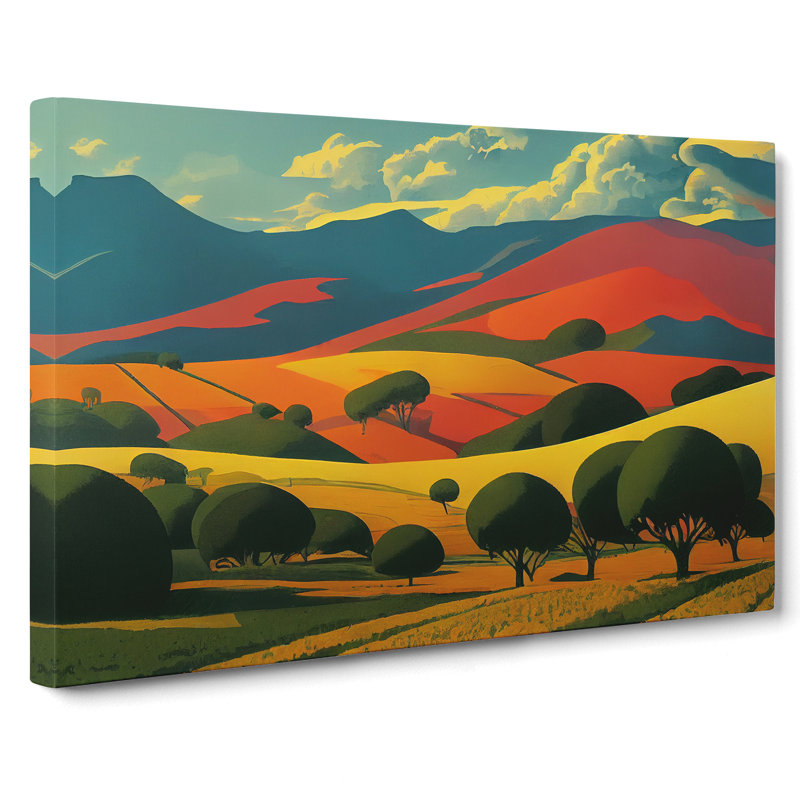 Spring Landscape Meadow - Wrapped Canvas, 40cm H x 60cm W x 3cm D