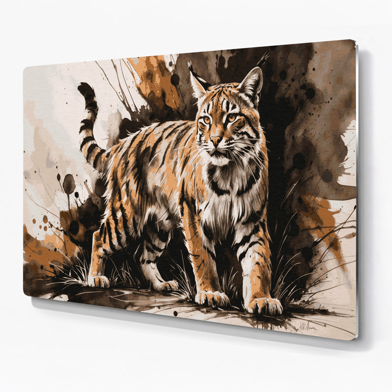 «Big Cats Bobcat», art mural en métal beige, H 20 po x l 30 po